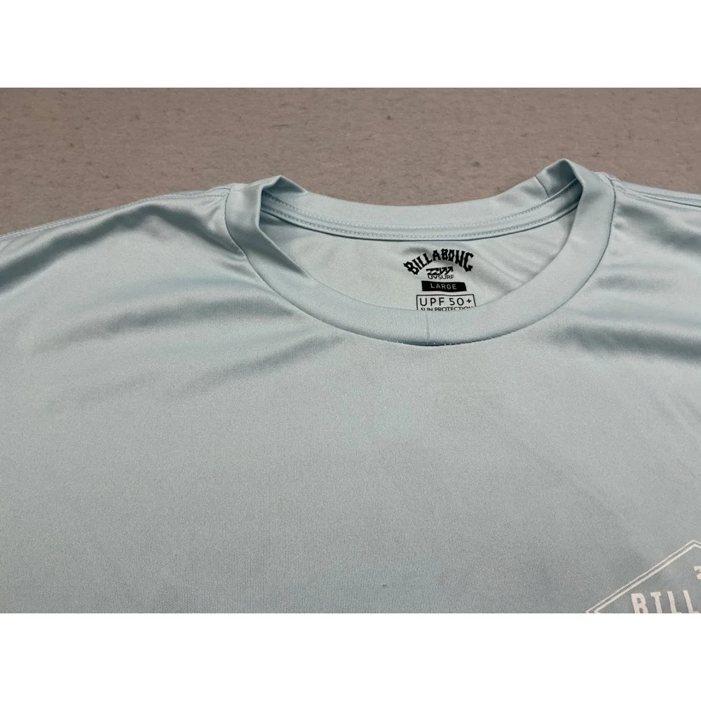 Billabong Surf Rash Guard UPF 50+ Sun Protection Large Light Blue M4172BSS